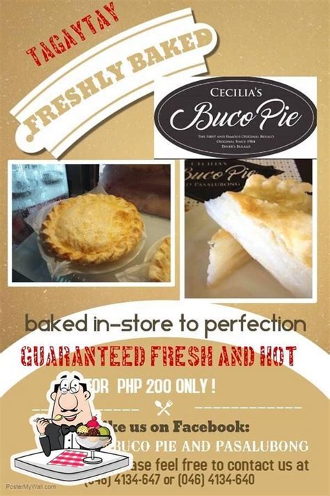 cecilia's tagaytay menu|Cecilia's Buco Pie, Tarts and Pasalubong .